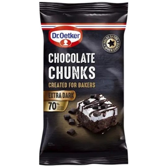 D OETKER EXTRA DARK CHOCOLATE CHUNKS 100 GMS