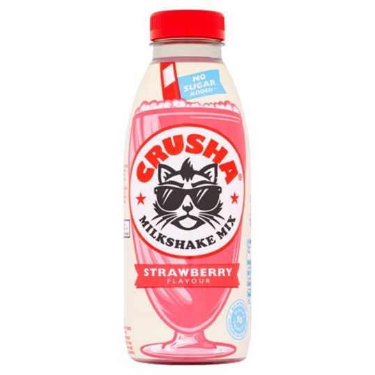 CRUSHA NO ADDED SUGAR STRAWBERRY MILKSHAKE MIX 500 ML