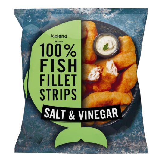 ICELAND SALT & VINEGAR FISH FILLET STRIPS 450 GMS