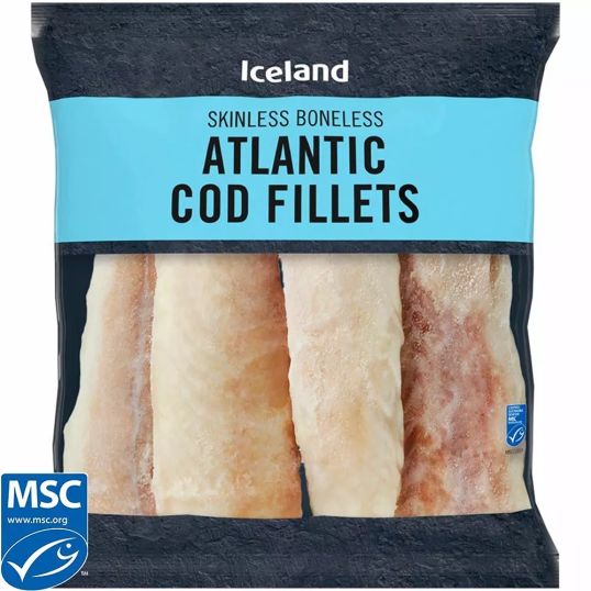 ICELAND ATLANTIC COD FILLETS 320 GMS