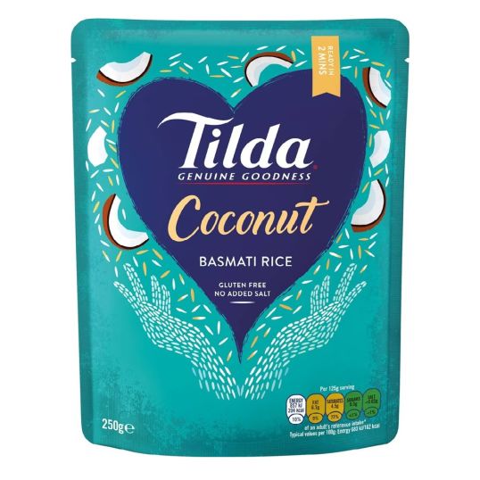 TILDA MICROWAVE COCONUT BASMATI RICE 250 GMS