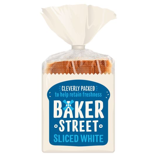 BAKER ST WHITE SLICED LOAF 550 GMS