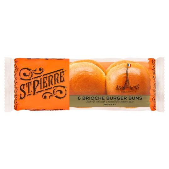 STPIERRE 6 BRIOCHE BURGER BUNS 300 GMS