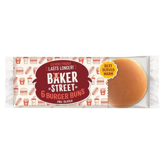 BAKER STREET 6 BURGER BUNS 300 GMS