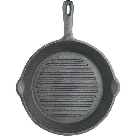 KITCHEN CRAFT DELUXE CAST IRON GRILL PAN SQUARE RIBBED 23 CM 1'S