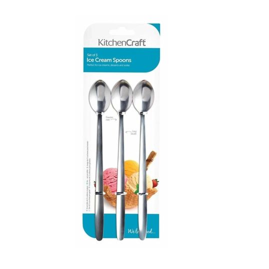 KITCHEN CRAFT ICE CREAM SODA SPOON SET OF 3'S