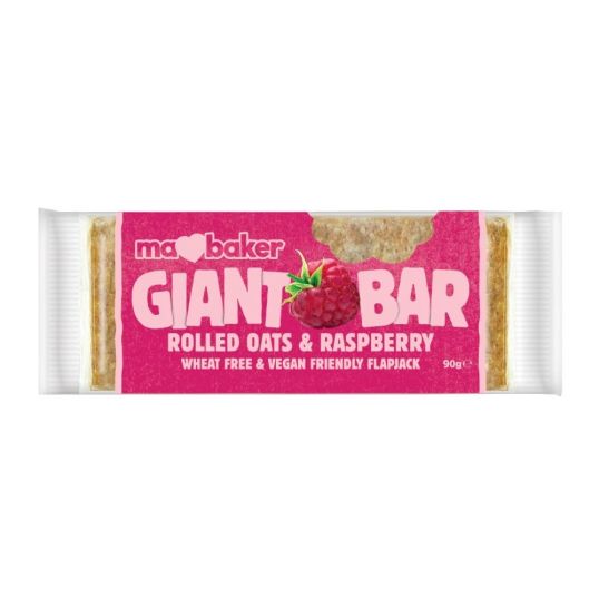 MA BAKER GIANT BAR ROLLED OATS AND RASPBERRY 90 GMS