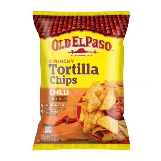 OLD EL PASO CHUNKY TORTILLA CHIPS CHILI 185GM @SPECIAL OFFER