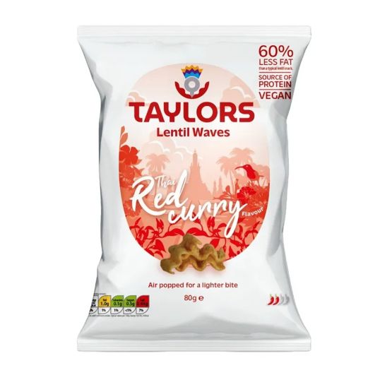 TAYLORS THAI RED CURRY FLAVOUR LENTIL WAVES 80 GMS