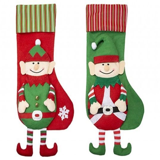 PMS LONG LEG ELF STOCKING 54CM - 2 ASSORTED COLOURS