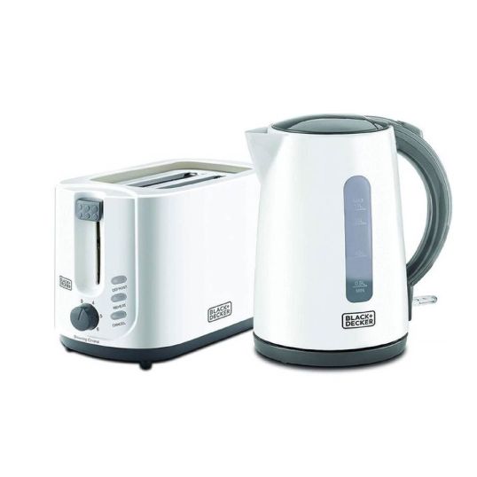 BLACK & DECKER KETTLE 1.7L 220W+750W 2 SLICE BREAD TOASTER