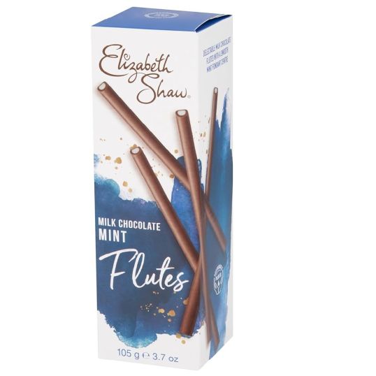 ELIZABETH SHAW MILK CHOCOLATE MINT FLUTES 105 GMS