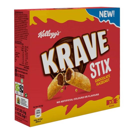 KELLOGGS KRAVE STIX CHOCOLATE HAZELNUT 100 GMS