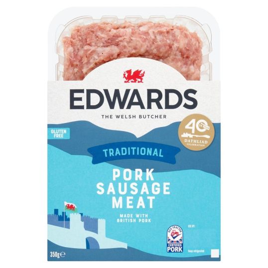 EDWARDS TRADITIONAL PORK SAUSAGE MEAT 350 GMS (CONTAINS PORK)