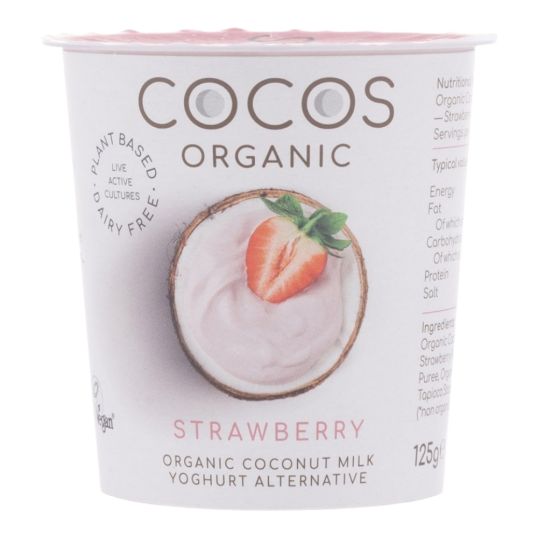 COCOS ORGANIC STRAWBERRY COCONUT YOGHURT 125 GMS