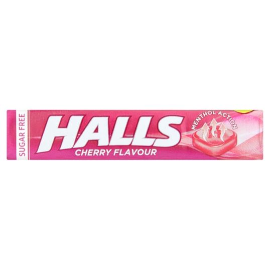 HALLS SUGAR FREE CHERRY MENTHOL ACTION SWEETS 32 GMS