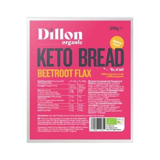 DILLON ORGANIC BEET FLAX BREAD ORIGINAL 250 GMS