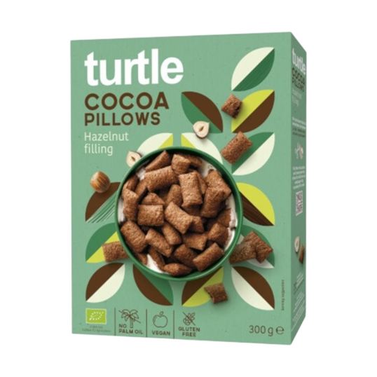 TURTLE COCOA PILLOWS HAZELNUT FILLIN 300 GMS