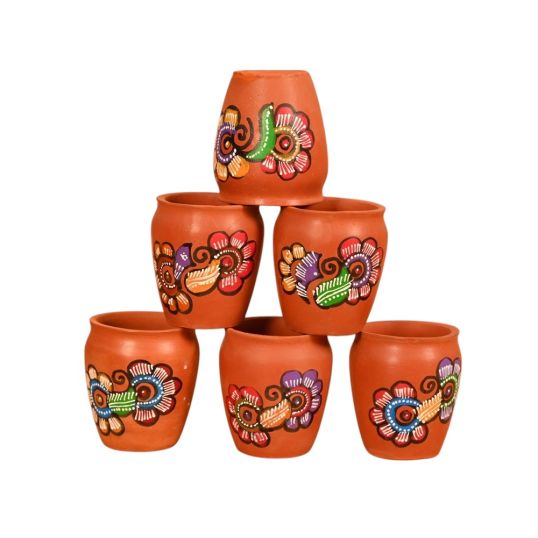 MITTICOOL CLAY GLASS FLORAL 6 SET 