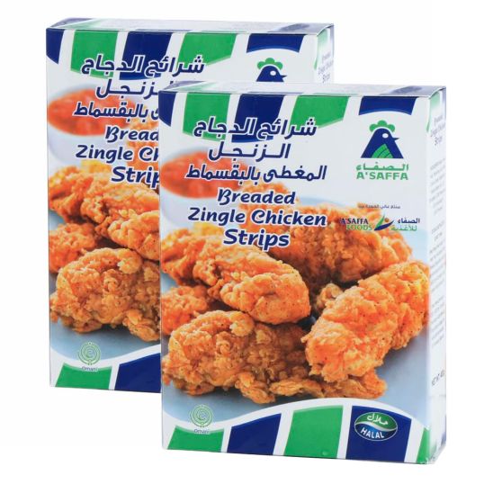 A'SAFFA ZINGLE CHICKEN STRIPS 2X400 GMS @SPL OFFER