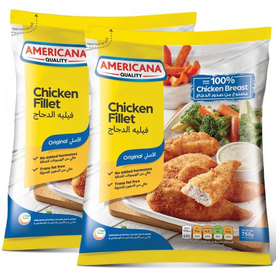 AMERICANA CHICKEN FILLETS 2X750 GMS @SP.PRICE