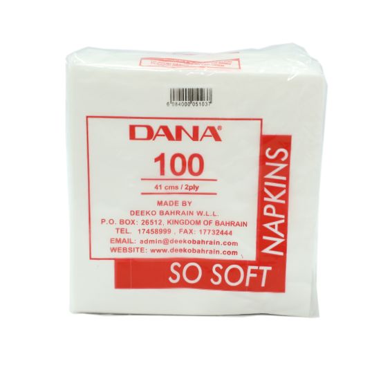 DANA NAPKINS WHITE 41CM 100`S