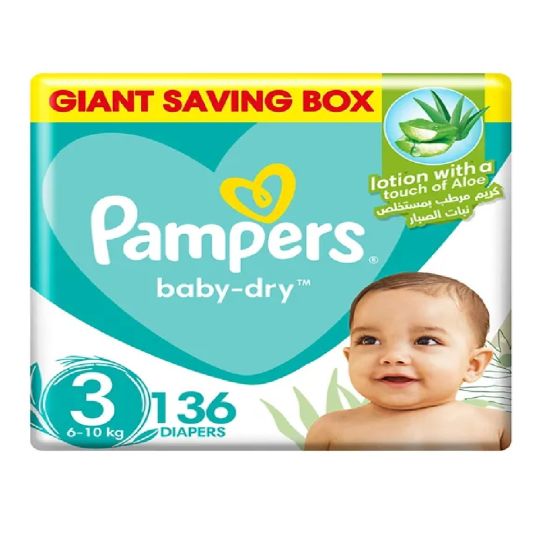 PAMPERS BABY DRY GIANT BOX S3 136'S