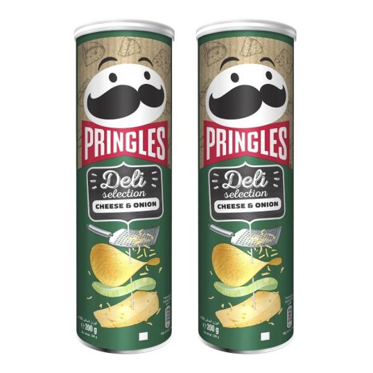 PRINGLES DELI CHEESE ONION 2X200 GMS