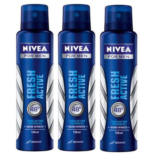 NIVEA DEO SPRAY ASSORTED (MALE)150 ML 2+1 FREE