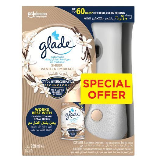 GLADE AUTOMATIC BASE SPRAY VANILLA 269 ML @SPECIAL OFFER