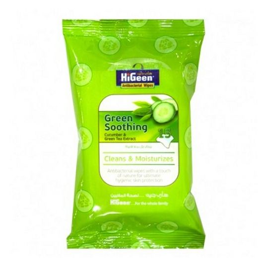 HI-GEEN SOOTHING ANTIBACTERIAL WET WIPES 15S