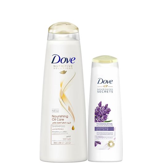 DOVE NUTRIVE SOLUTIONS NOURISHING OIL CARE 400 ML + LAVNDR SHAMPOO 180 ML