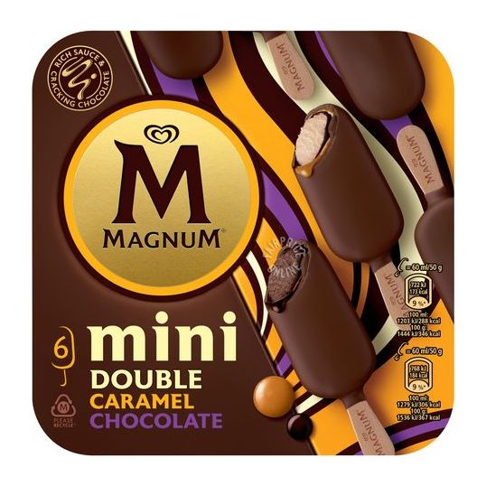 MAGNUM MINI DOUBLE CARAMEL AND CHOCOLATE 25%OFF 6X60ML