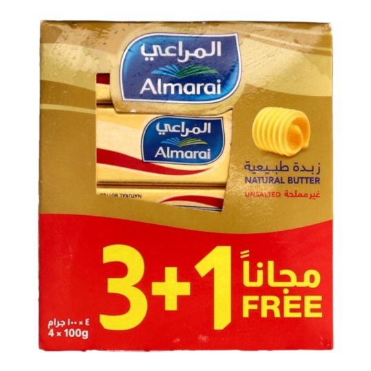 AL MARAI UNSALTED BUTTER 100 GMS 3+1 FREE