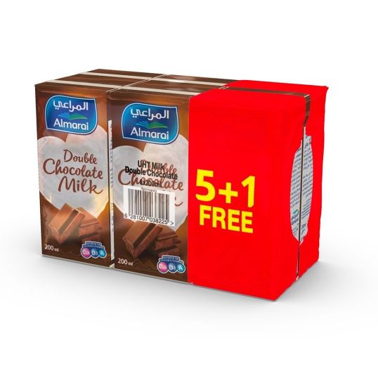 ALMARAI DOUBLE CHOCO UHT MILK 5+1 FREE 200 ML