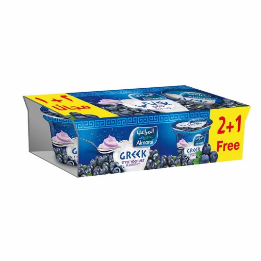 AL MARAI BLUE BERRY GREEK YOGHURT 150 GMS 2+1 FREE