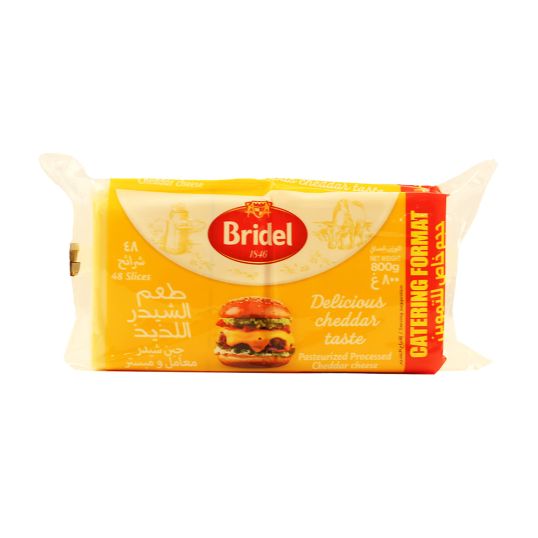 BRIDEL CHEDDAR SLICE CHEESE 800 GMS