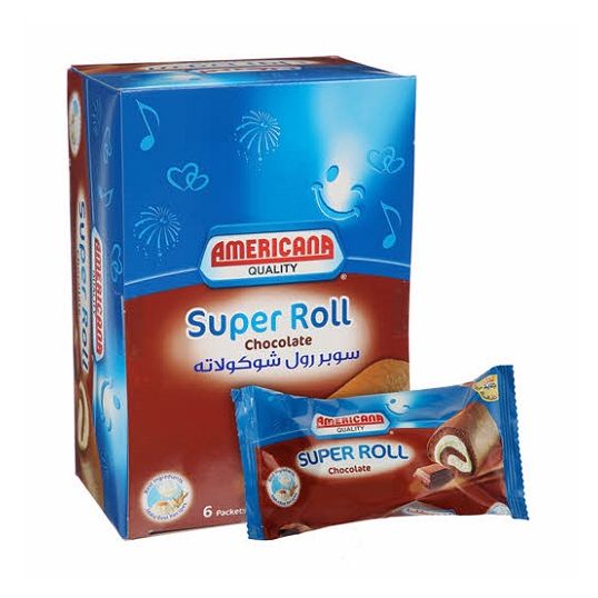 AMERICANA SUPER ROLL CHOCOLATE 60GM 5+1FREE