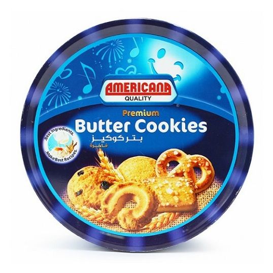 AMERICANA BUTTER COOKIES TIN BLUE 454GM