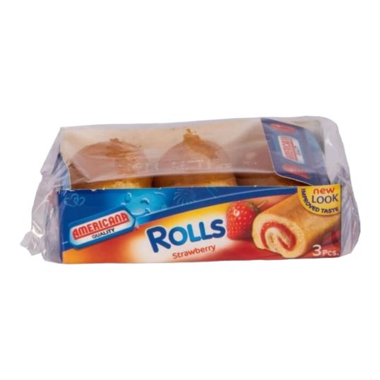 AMERICANA MINI ROLL STRAWBERRY 3S 60 GMS