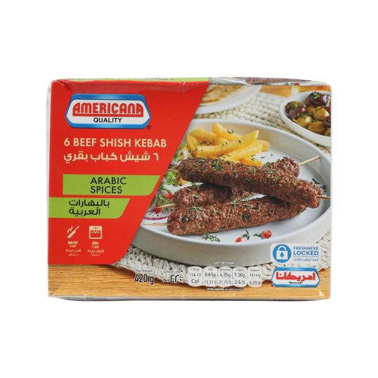 AMERICANA FROZEN SHISH KABAB BEEF 420 GMS