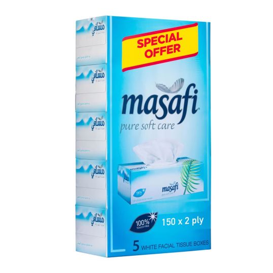 MASAFI TISSUE WHITE 150 X 2PLY 5+1FREE