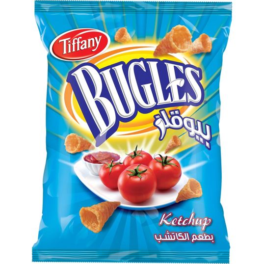 TIFFANY BUGLES KETCHUP CORN SNACKS 90 GMS