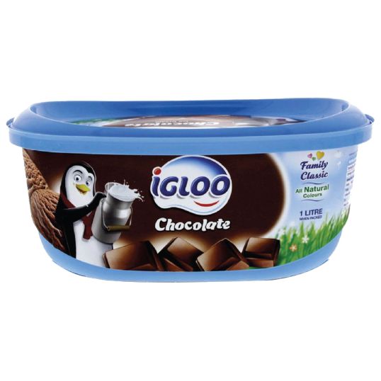 IGLOO ICE CREAM CHOCOLATE FLAVOUR 1 LTR