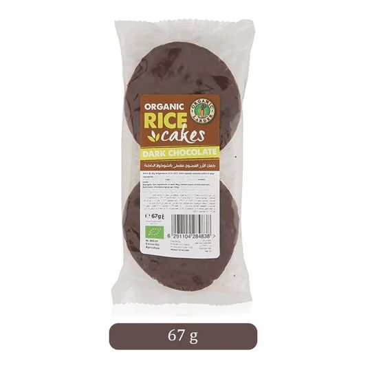 ORGANIC LARDER ORGANIC RICE CAKES WITH DARK CHOCOLATE 67 GMS