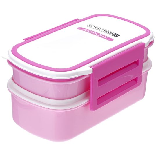 ROYAL FORD 2 LAYER AIR TIGHT LUNCH BOX PINK 1'S