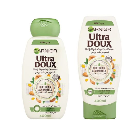 ULTRA DOUX SHAMPOO & CONDITIONER ALMOND MILK 2X400ML @30%OFF