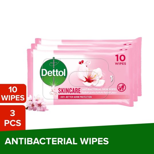 DETTOL SKIN CARE WIPES 10'S 2+1 FREE