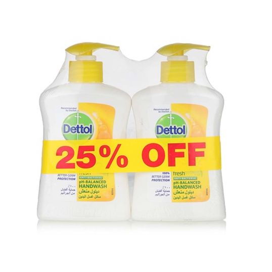 DETTOL HANDWASH FRESH 2X200 ML @25% OFF