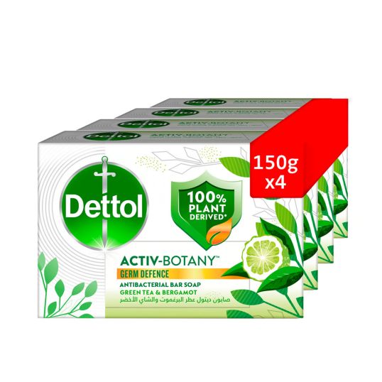 DETTOL BAR SOAP GREEN TEA BERGAMOT 4X150 GMS